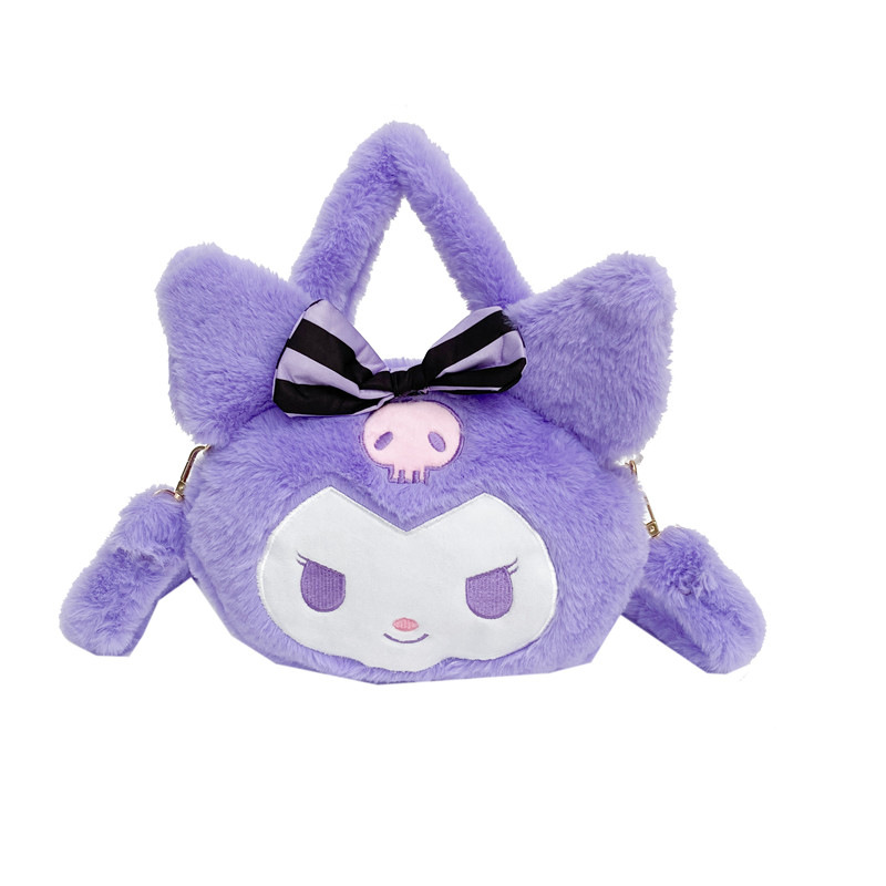 Sanrio's new plush bag, cartoon osmanthus dog plush toy bag, hand-held bag, shoulder crossbody bag, factory direct sales Item Picture