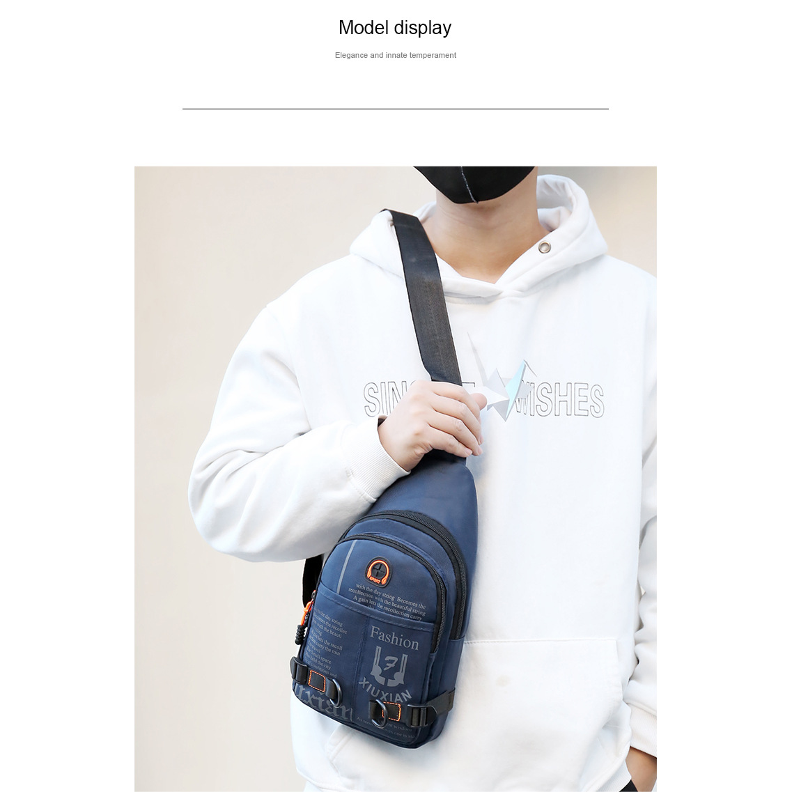 Street fashion men's and women's fashionable single-shoulder bag, casual and versatile crossbody bag, cycling sports water-resistant chest bag Application Scenario