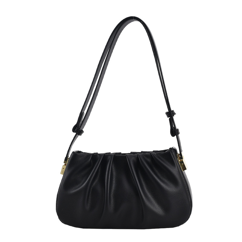Korean high-end pleated solid color underarm bag for women 2025 new trendy, fashionable and niche quality single-shoulder crossbody bag Item Picture