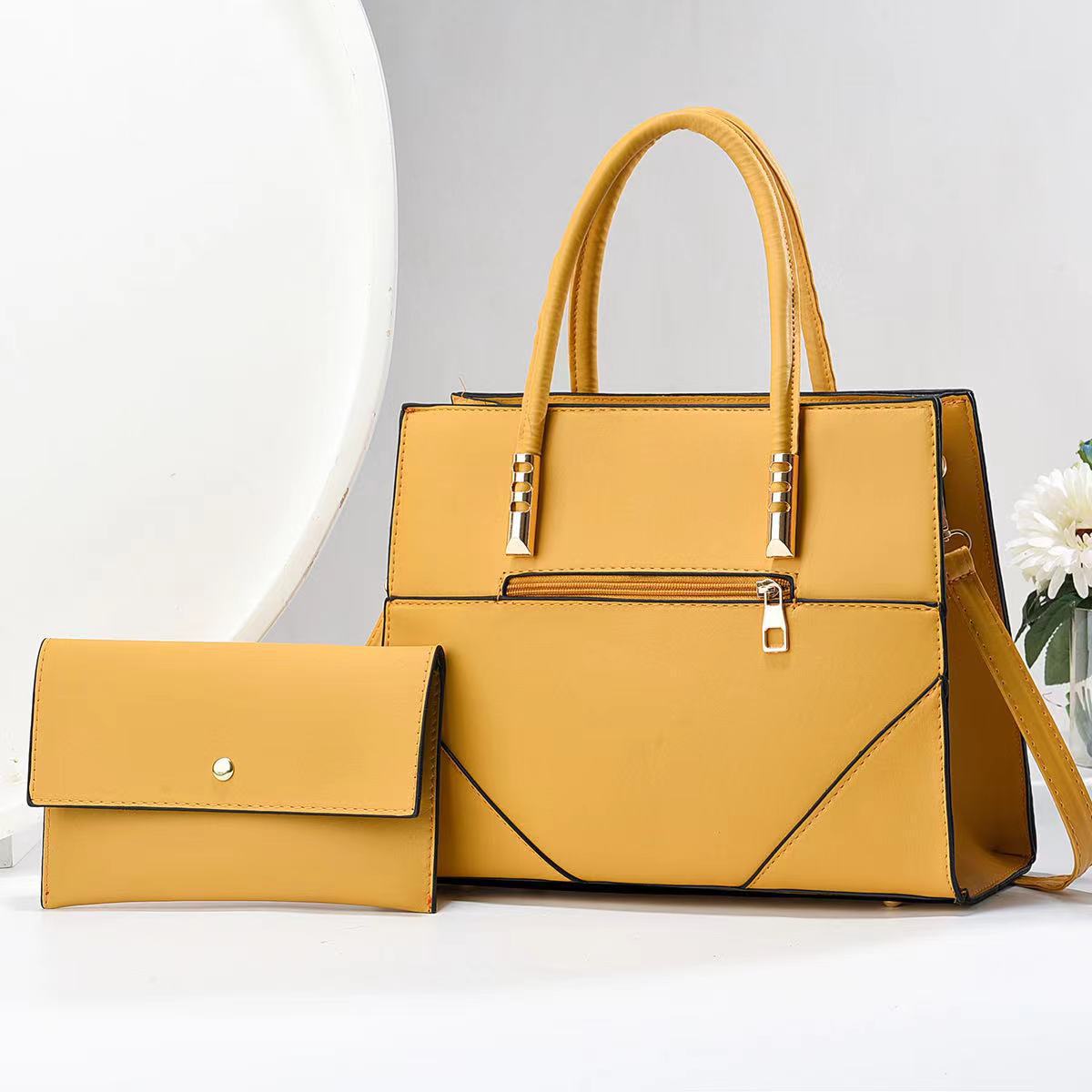 Two-piece set of bags for women, new trend cross-border, simple and versatile, fashionable and versatile shoulder bag, large capacity crossbody handbag details Picture