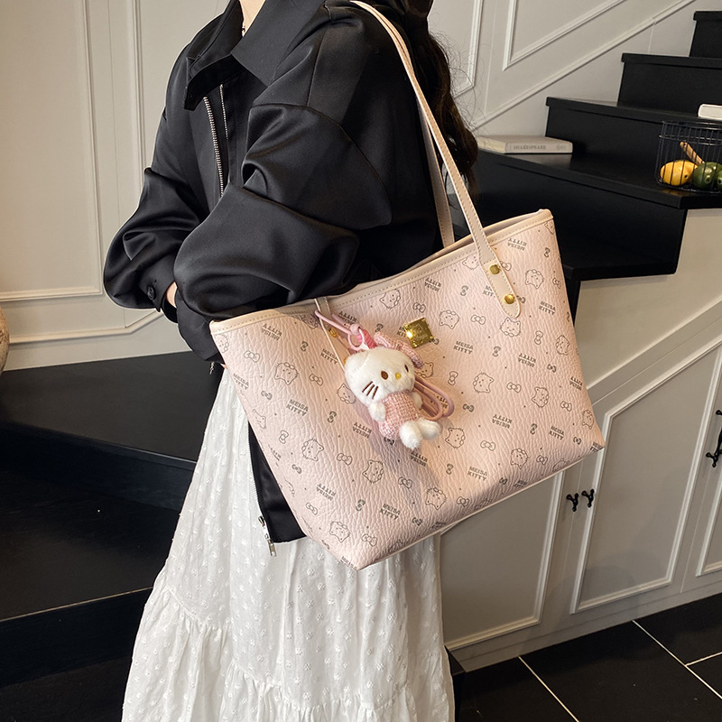 High-end printed large-capacity tote bag for women 2025 new style, fashionable and versatile underarm bag, trendy commuting single-shoulder bag Specification drawing