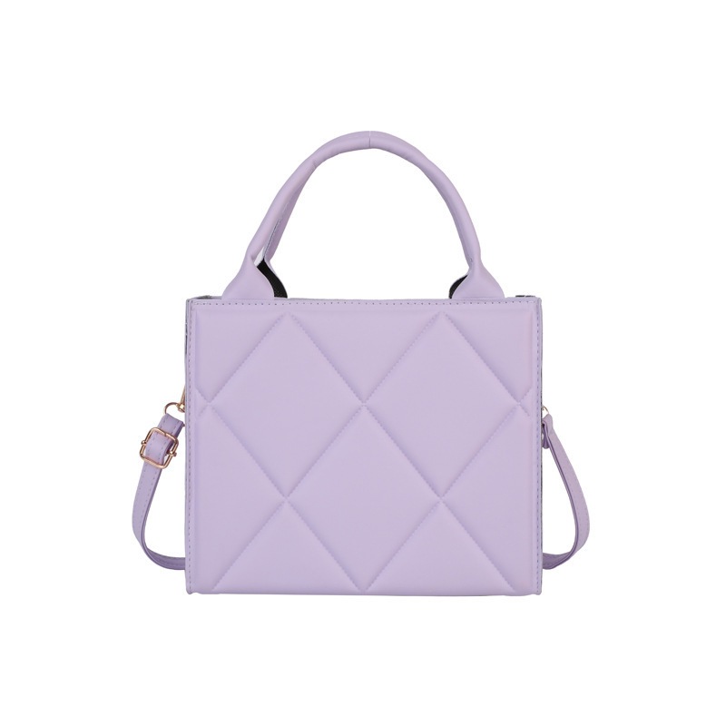 2025 New stylish solid-color bag, women's diamond-shaped candy-colored hand-held shoulder crossbody bag, simple small square bag Item Picture