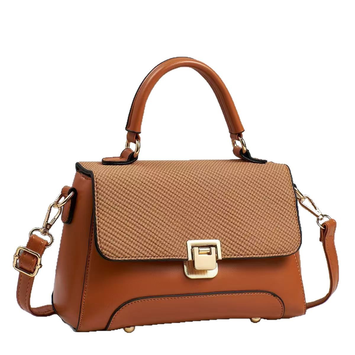 The new macaron high-appearancy-level fashionable handbag with a patchwork cover, single-shoulder bag, cross-border Korean version trendy crossbody bag Item Picture