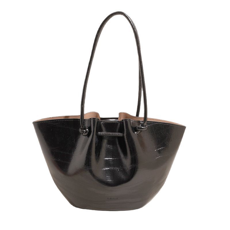 High-end, stylish, pleated, large-capacity tote bag for women 2025, a versatile, simple single-shoulder bag in solid color Item Picture