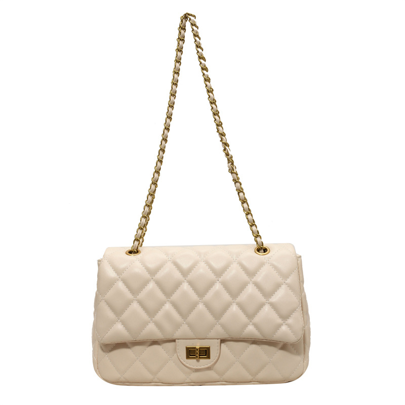 A high-end little Chanel-style diamond-shaped chain 2025 solid color new bag for women, soft leather, fashionable and versatile, single-shoulder armpit bag Item Picture