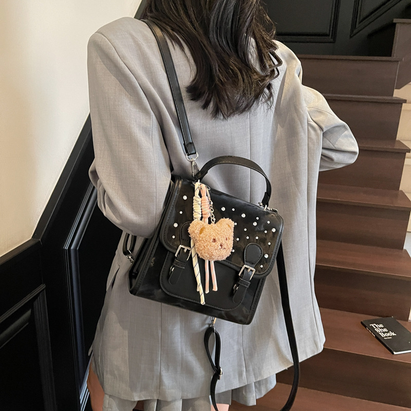 2025 New style of Korean-style casual backpack for women, fashionable and versatile student schoolbag, single-shoulder crossbody bag details Picture