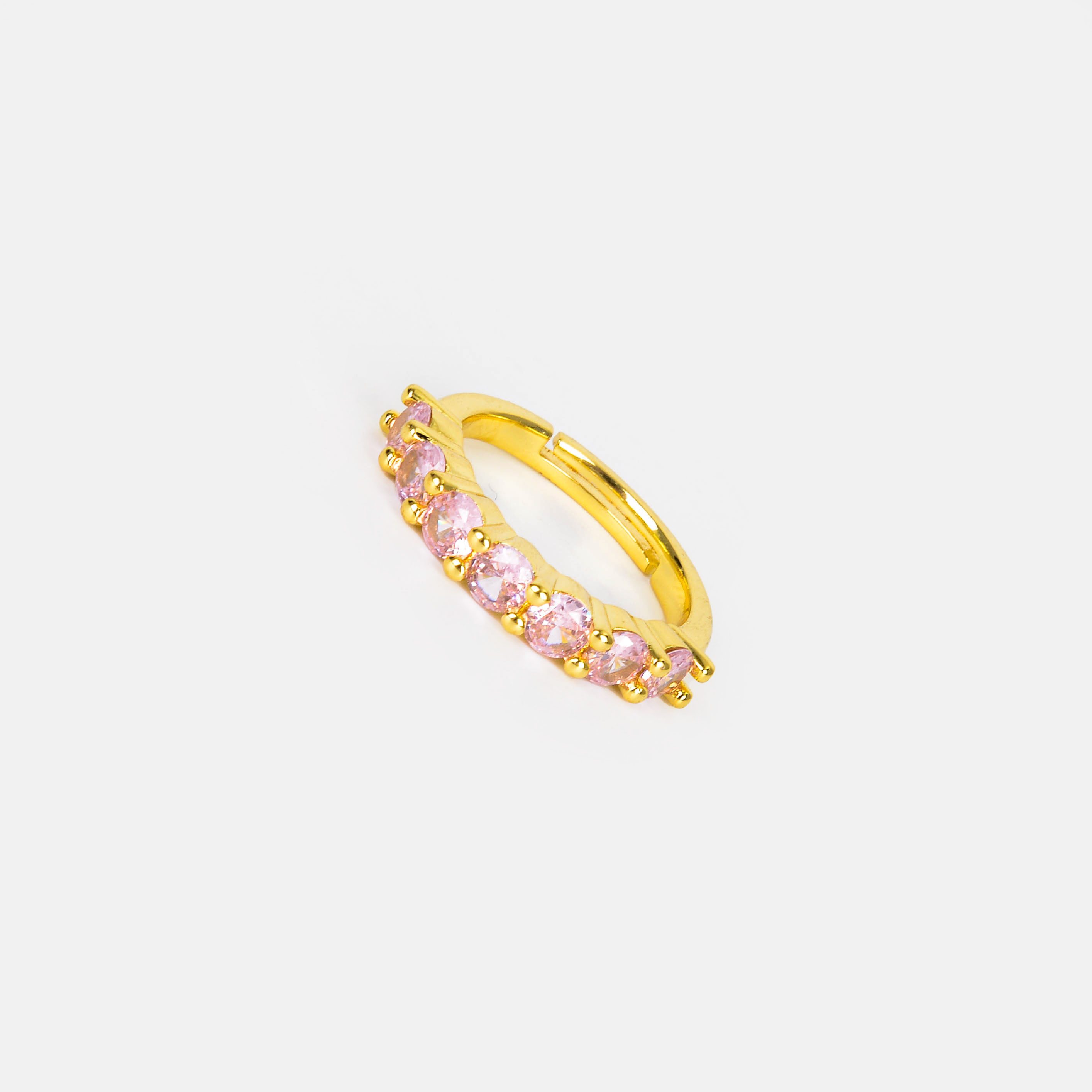 The European and American fashion trend heart-shaped diamond row ring exudes a sense of sophistication for women, is exquisite and versatile, and is selling well across borders Specification image