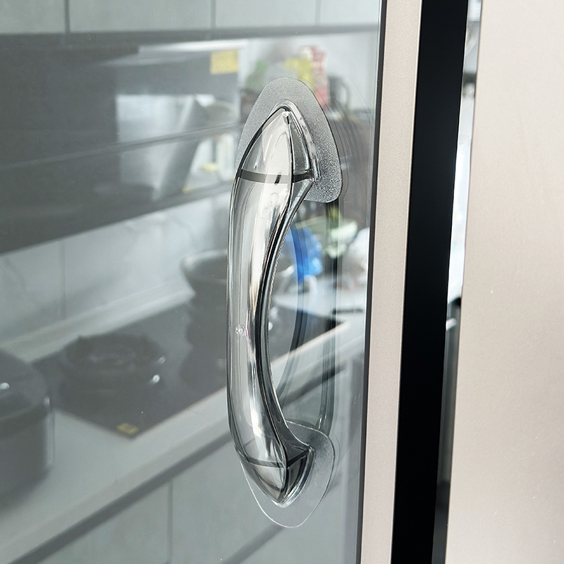Auxiliary handles for large sliding doors on balconies without drilling, sliding door handles for bathroom glass, and door handles for cabinet drawers Application Scenario