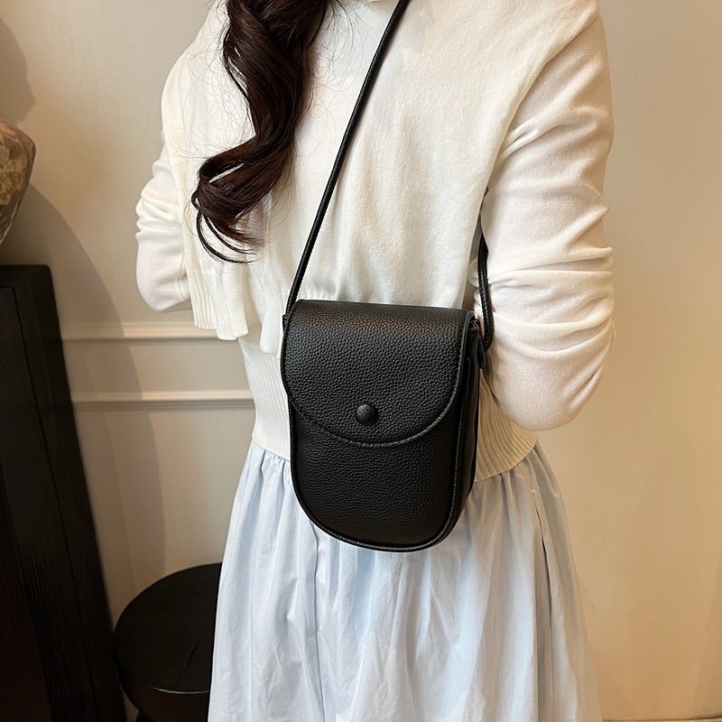 Cross-border lychee pattern Korean candy-colored mobile phone bag for women, 2025 new style, fashionable and versatile single-shoulder crossbody bag for women Specification drawing