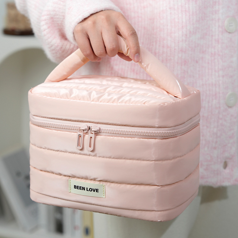 Runhui Xinghui Top and Bottom Cover Storage Bag, Travel Cosmetics storage Bag, Essential travel makeup bag, large capacity details Picture