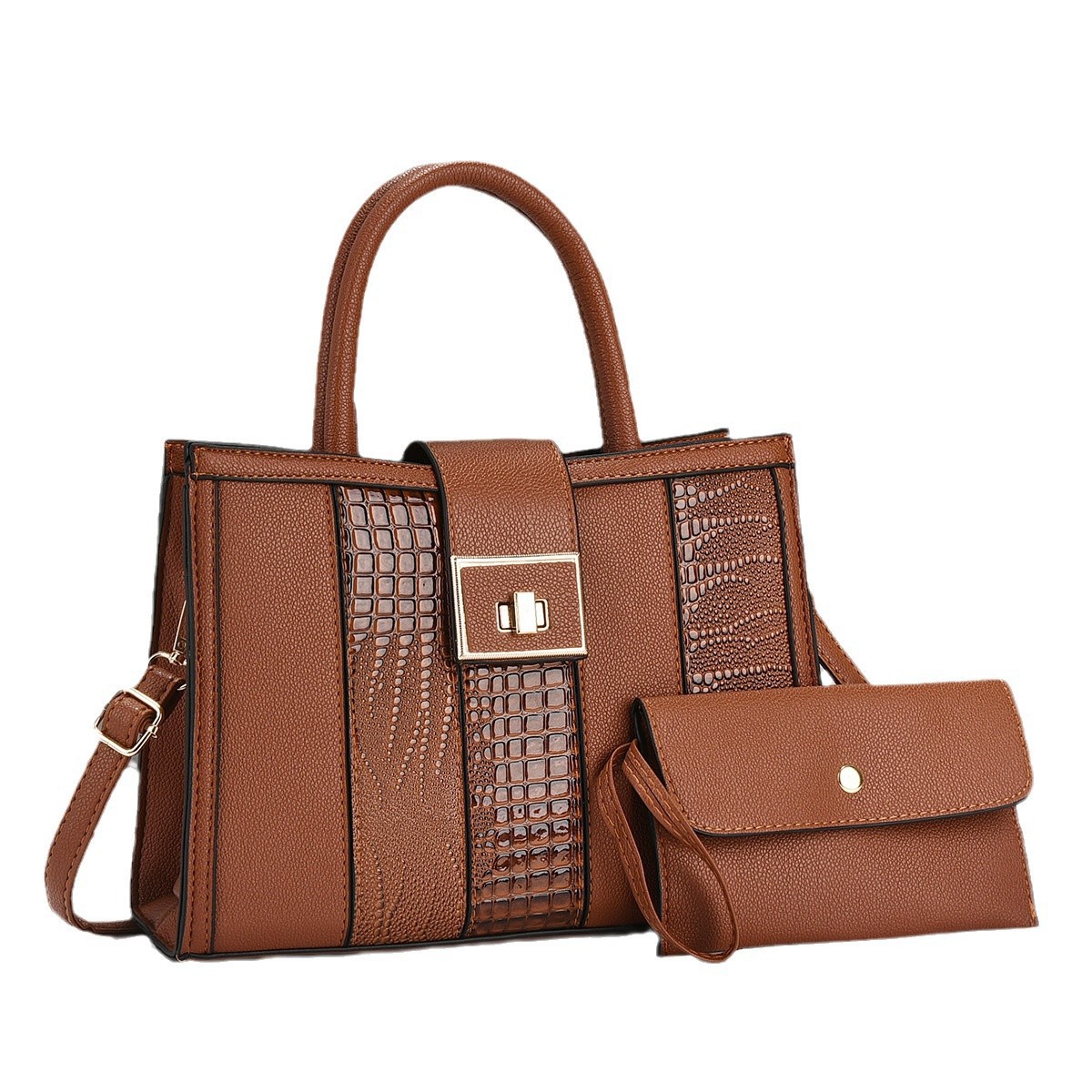 The new patchwork striped letter bag is a fashionable and trendy women's bag, a cross-border single-shoulder bag, a crossbody bag, and a high-end handbag for women Item Picture