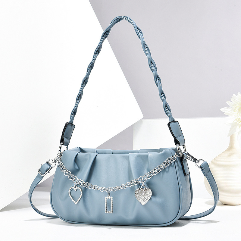 New cross-border summer niche design bag for women: pleated cloud square handbag, versatile crossbody bag for women Specification drawing