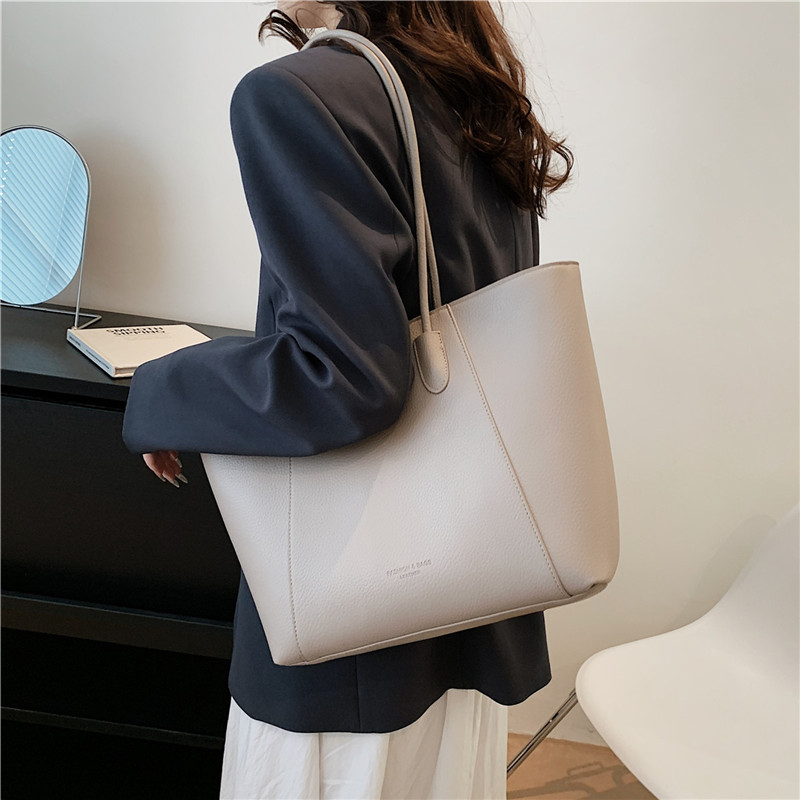 Large-capacity soft-faced retro bucket bag 2024 new solid color fashionable casual commuting simple single-shoulder tote bag Specification drawing