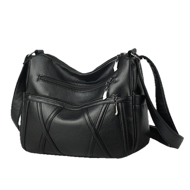Women's bag 2025 new style soft leather multi-layer versatile single-shoulder crossbody bag with large capacity for middle-aged and elderly mothers, one-piece consignment Item Picture