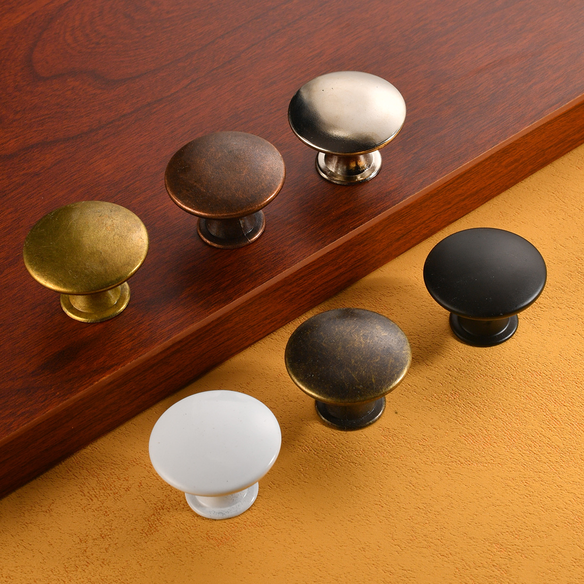 Jingmao -179 Simple matte black single-hole single-grain small handle cabinet door handle round flat head hollow small handle full figure