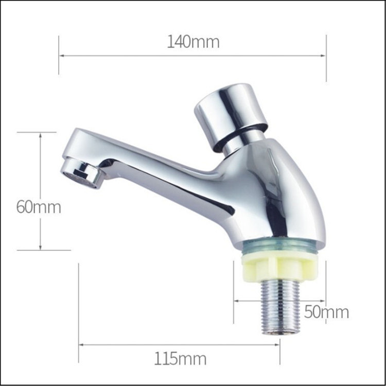 All-copper delayed washbasin faucet, single cold water automatic shut-off, push-type water-saving faucet for public places Application Scenario