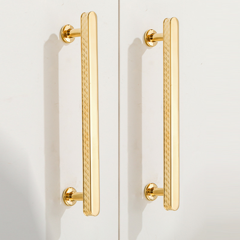 Boxuan Ya Light luxury golden water ripple wardrobe door handle, modern simple and high-end cabinet drawer shoe cabinet handle Specification drawing