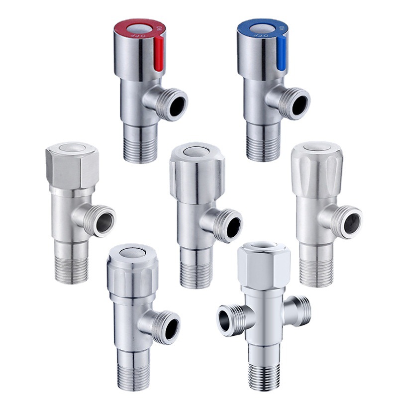304 stainless steel Angle valve water heater, all-copper Angle valve, stop valve, one-in and two-out figure-eight valve, large flow Angle valve Item Picture