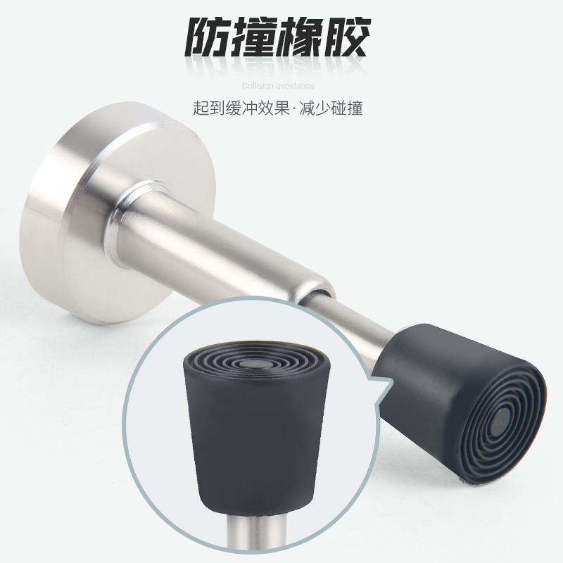 Door stop hydraulic buffer, top lifting buffer, telescopic anti-collision, stainless steel rubber silent door handle, door lock protection Specification drawing