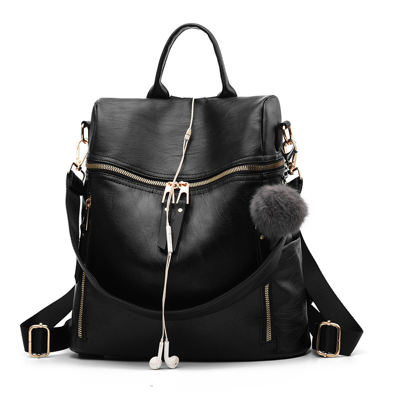 Wholesale of new soft leather best-selling backpacks, women's PU leather waterproof multi-functional backpacks, cross-border export one-piece consignment details Picture