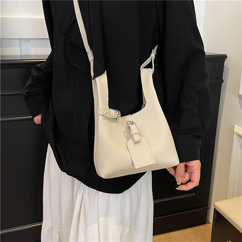 Cross-border retro texture handbag for women 2025 Spring New style, fashionable and simple bucket bag, versatile crossbody bag Specification drawing