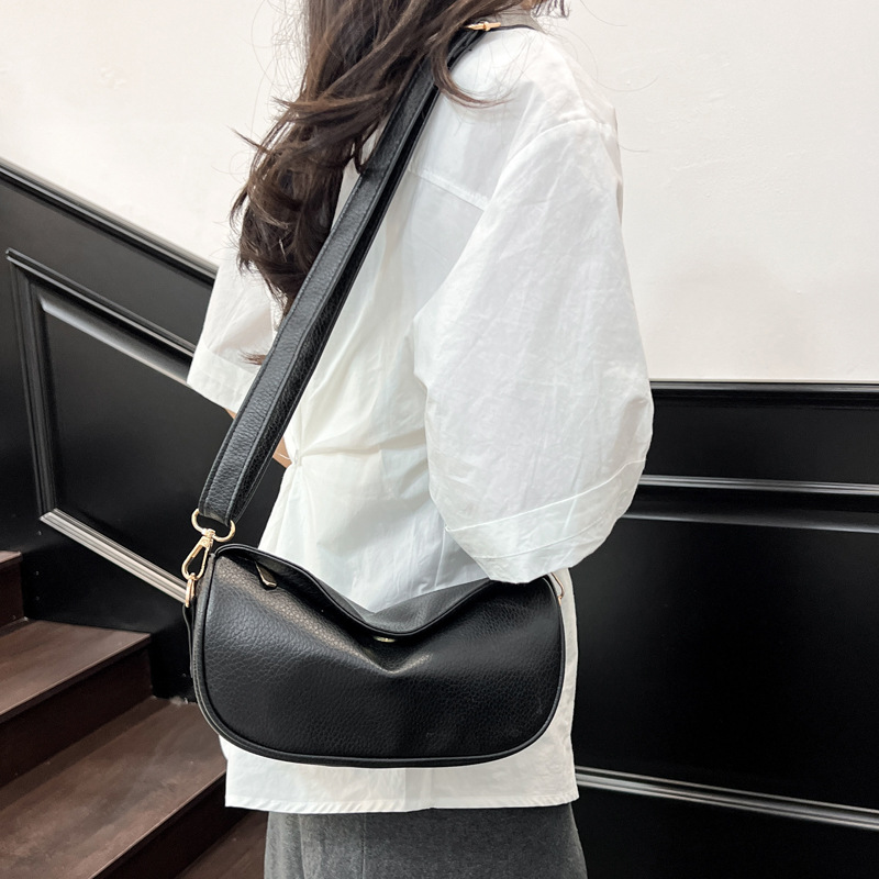 Cross-border soft surface retro small bag 2025 Summer new women's bag, popular and versatile crossbody bag, single-shoulder dumpling bag Specification drawing