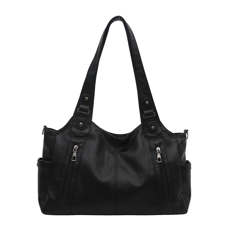 Casual solid color versatile tote bag, crossbody bag, high-end large-capacity summer single-shoulder bag, hand-carry underarm bag for women Item Picture
