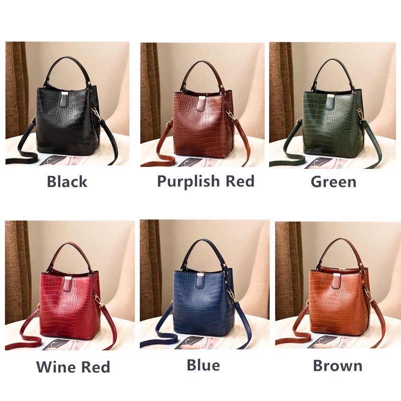 Cross-border trade best-selling women's bags 2022 new trendy and fashionable crocodile pattern bucket bag, single-shoulder crossbody small bag consignment details Picture