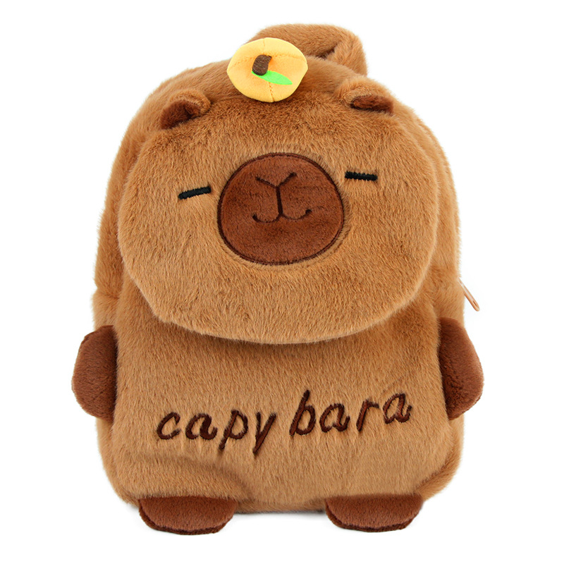 The new cute Capibara backpack features a high level of appearance and cartoon versatility. It's a student bag for girls and an ugly and cute capybara plush bag Item Picture