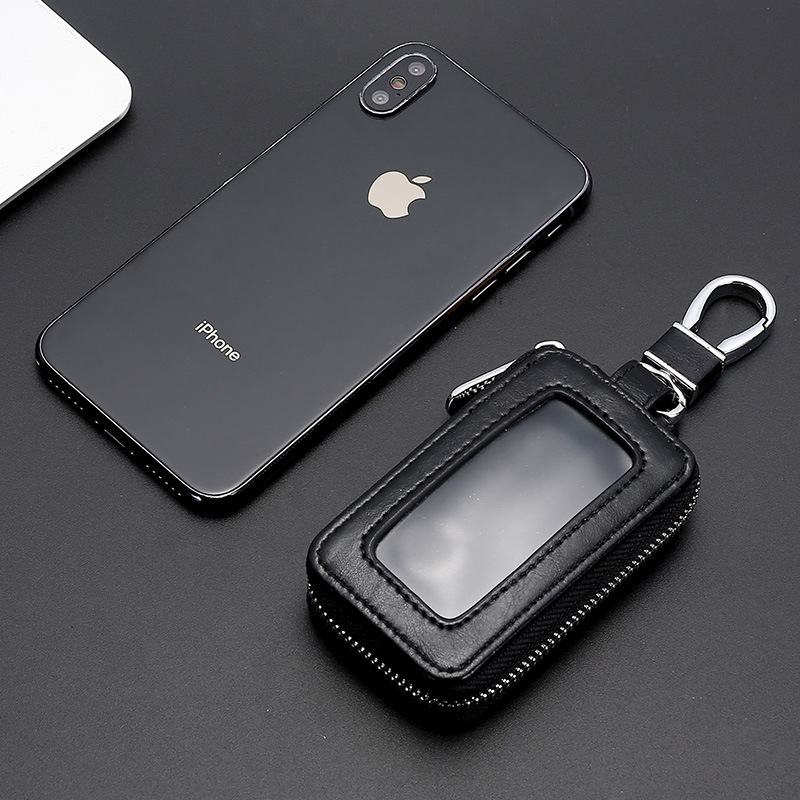 In-stock PU car key case, women's fashion, universal car, large-capacity waist-hung small key case, can be printed with logo Specification drawing