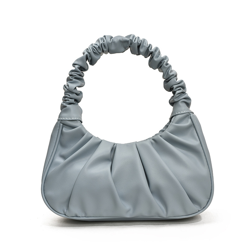 2025 New style pleated dumpling cloud bag, single-shoulder bag, handbag, small bag, fashionable women's bag, elegant solid color casual bag Item Picture