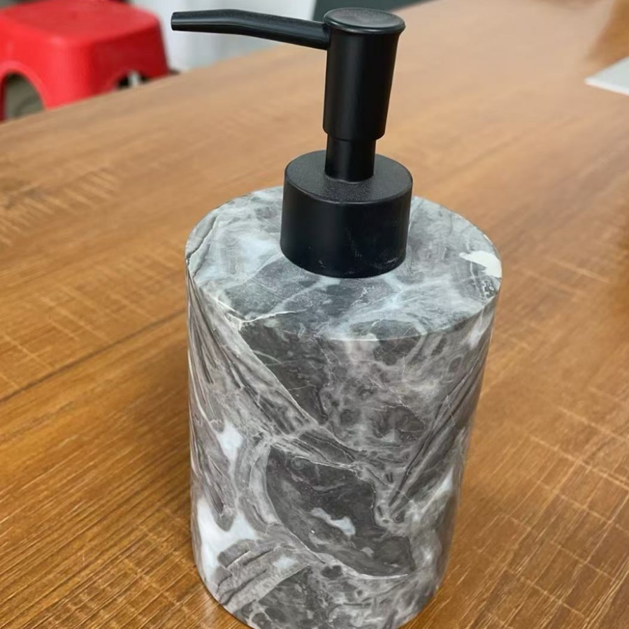 Natural marble washbasin, bathroom tray, soap dish, hand sanitizer bottle, five-piece toiletry set Specification drawing