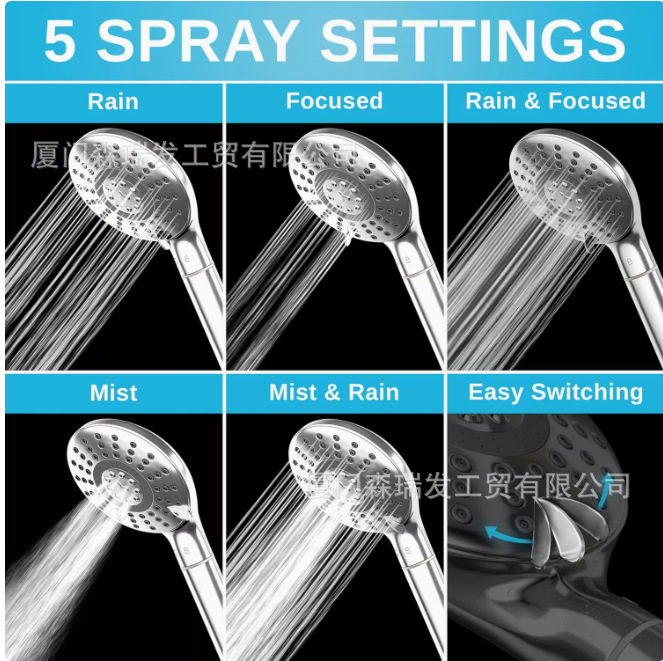 Cross-border Amazon bestseller in Europe: Multi-functional pressurized bath filter handheld showerhead made of high-end ABS material Application Scenario
