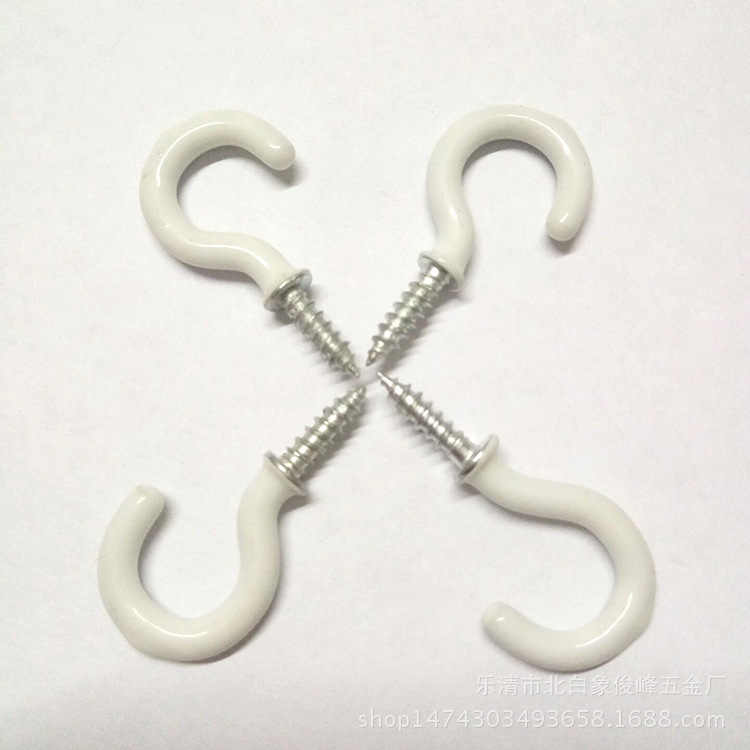 Wholesale of plastic-coated cup hooks, color question mark hooks, stainless steel open sheepeye lamp hooks, and plastic-coated question mark hooks Application Scenario