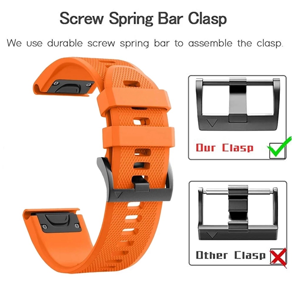 The 22mm and 26mm quick-release silicone watch straps are suitable for Garmin Fenix 7X 6X 65X Plus smartwatches Application Scenario
