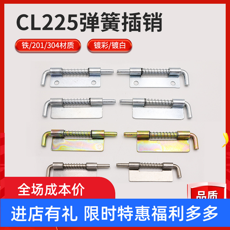Wholesale 304 stainless steel spring pin CL225 industrial hinge distribution box and cabinet door plate spring pin in stock full figure