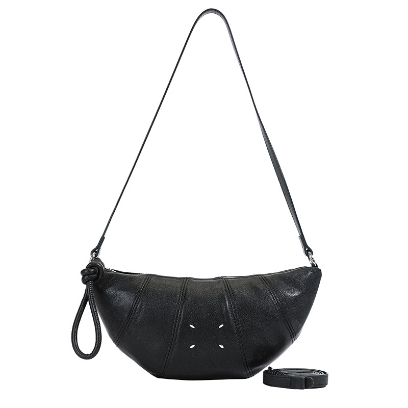 The laid-back horned women's 2025 new style is fashionable, high-end, and features a niche design. It's a single-shoulder crossbody dumpling bag Item Picture