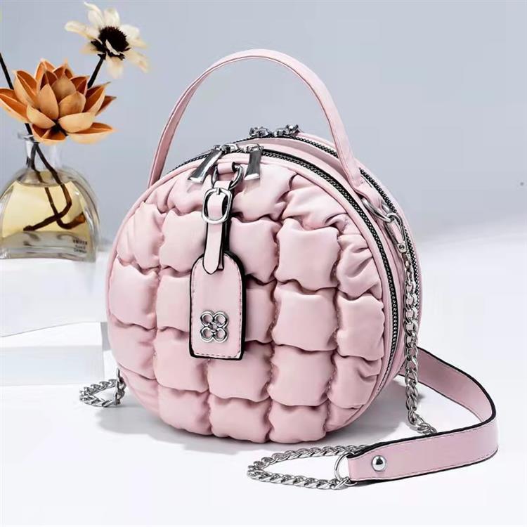 ladies bag 2024 New pleated chanel-style, stylish and ladylike, cute round bag Item Picture