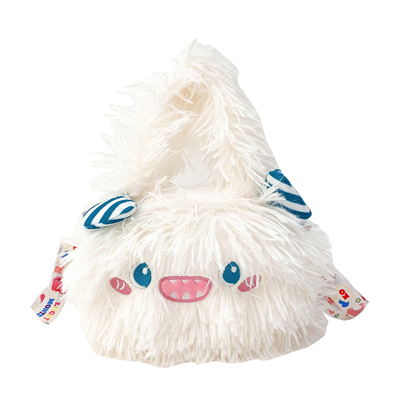 Cute one-eyed monster, furry, single-shoulder crossbody bag, mobile phone bag, women's bag, trendy Item Picture