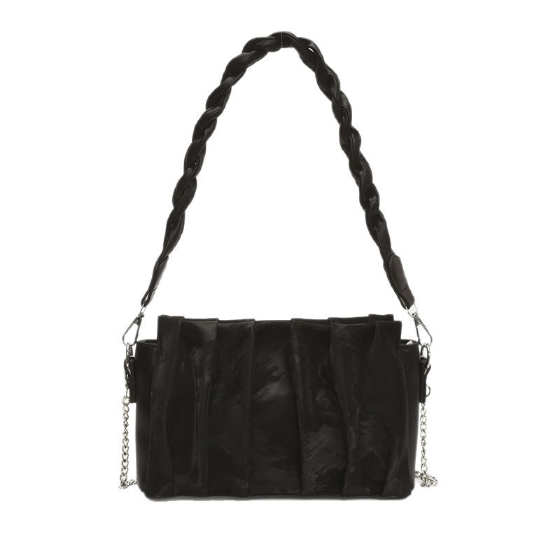 The Korean Instagram super popular underarm bag for women in 2025, a versatile pleated single-shoulder bag, a fashionable chain bag, and a trendy crossbody style Item Picture