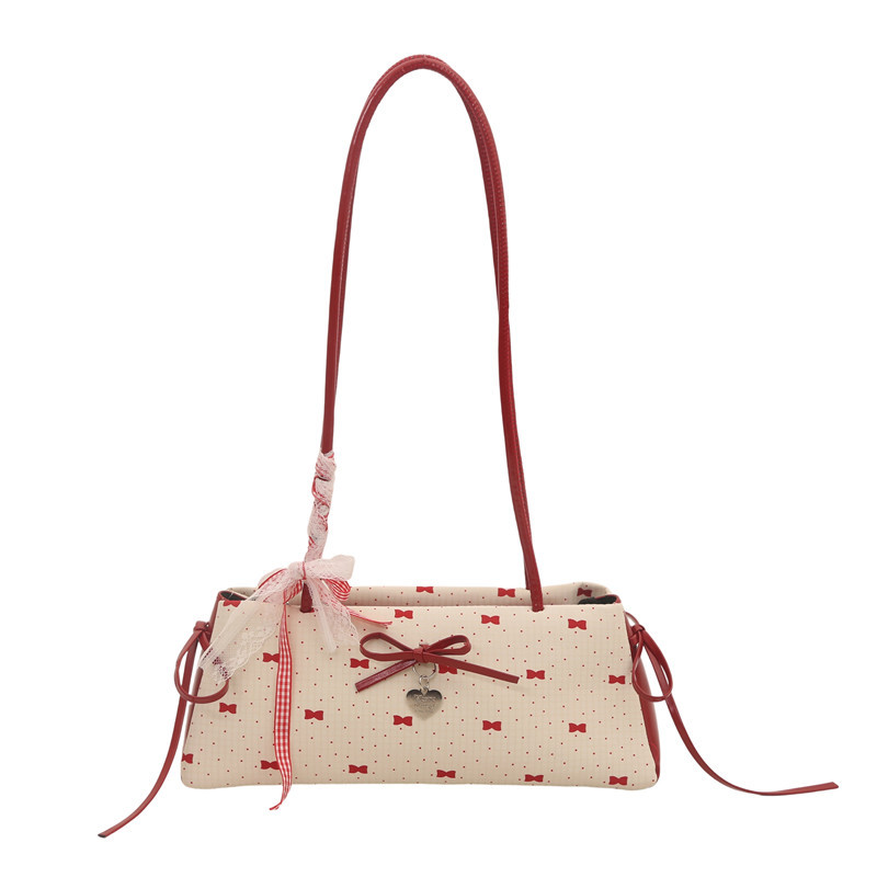 A niche color-blocking bag for women in 2025, a fashionable and versatile crossbody bag, a sweet and cool girl's hand-held bucket small bag Item Picture