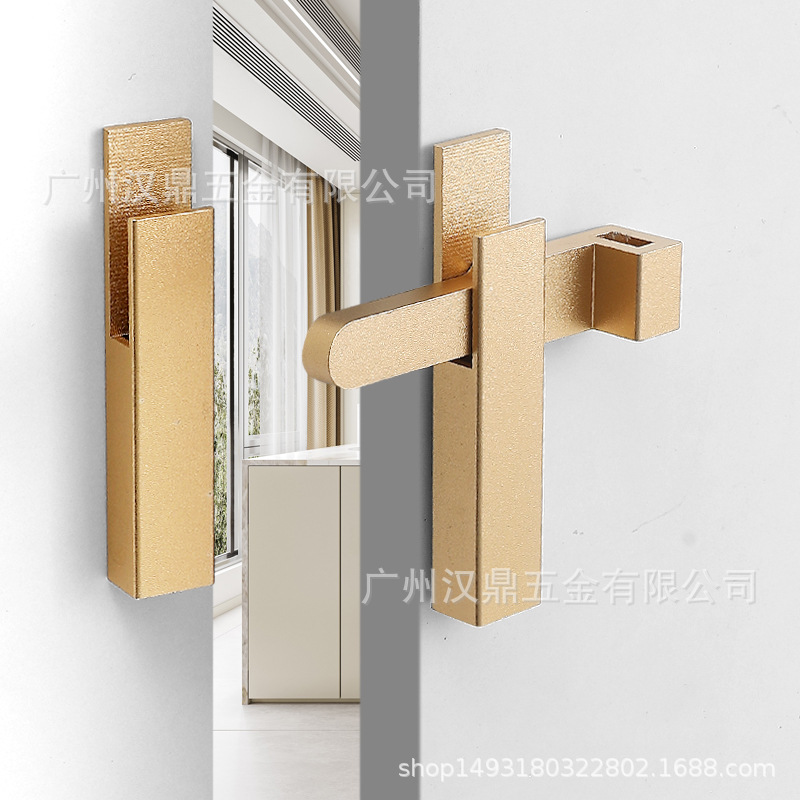 Thickened aluminum alloy exposed latch door bolt, indoor door lock without drilling, bathroom sliding door, wooden door snap anti-theft full figure