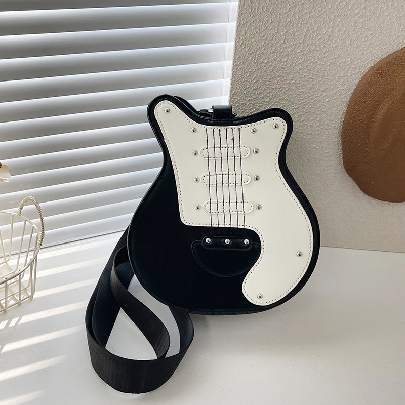 Cross-border trendy women's bag, European and American single-shoulder bag, guitar-shaped women's bag, personalized and creative crossbody bag full figure