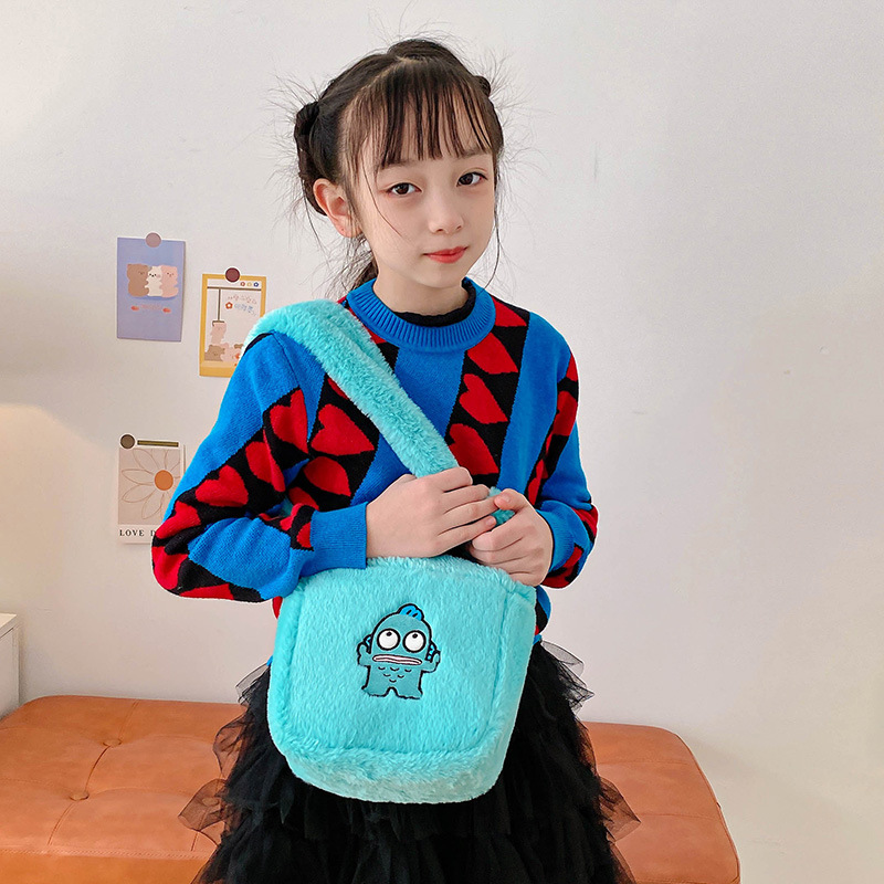 New cartoon large-capacity single-shoulder bag, Japanese ins ugly fish Hanton handbag, loose change cosmetic bag factory direct sales Specification drawing