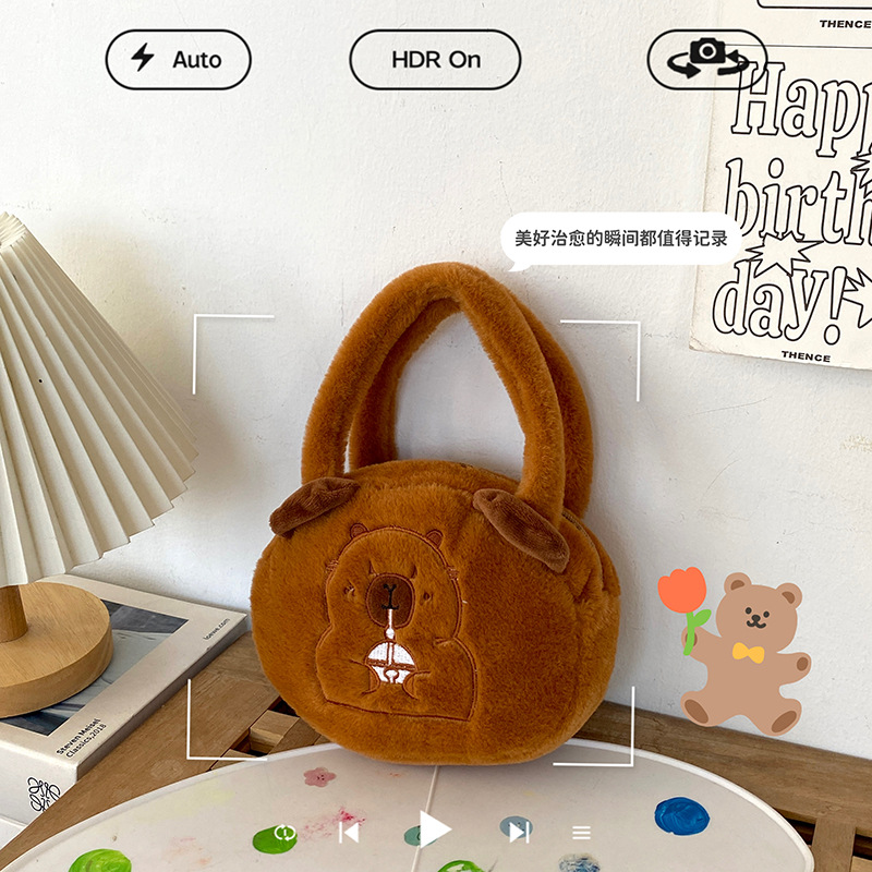 Direct sales from the manufacturer of cartoon Kapibara Capybara plush bags, cute dolls, loose change children's claw machine bags Application Scenario