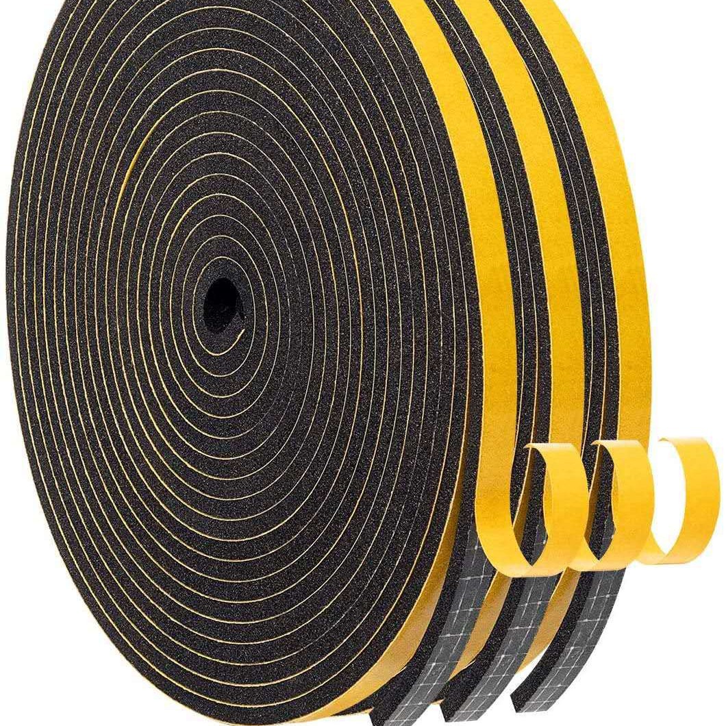 cr neoprene foam strips, flame-retardant high-density closed-cell foam strips, shock-absorbing sealing strips, self-adhesive L-shaped sponge strips for doors and Windows Specification drawing