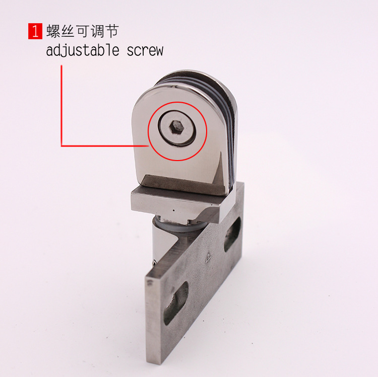 Precision cast 304 stainless steel shower room glass door top and bottom rotating shaft clamp bathroom door glass clamp page 90 degrees Application Scenario