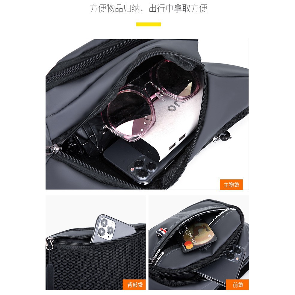 Large-capacity cash register waist bag, Oxford fabric couple crossbody waist bag, fashionable and versatile, small change business bag wholesale and consignment Specification drawing