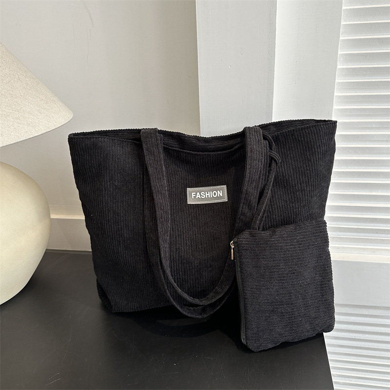 New women's bag, artistic striped handbag, large capacity for commuting, casual fabric bag, versatile single-shoulder tote bag Specification drawing