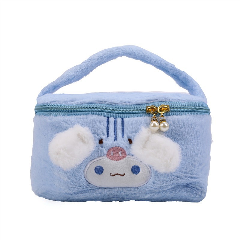 High appearance level, cute plush cartoon hand-held storage bag, toiletries bag, large capacity, portable and versatile makeup bag Item Picture